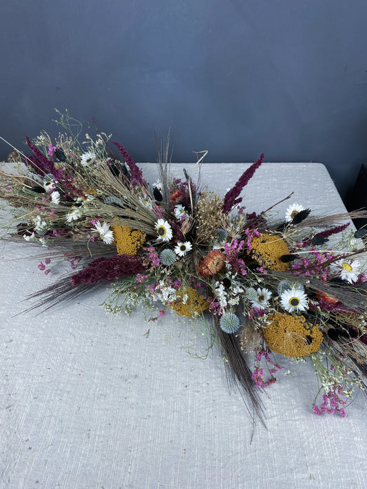Dried flower garland - wedding centrepiece - wildflowers - dried wedding flowers UK delivery