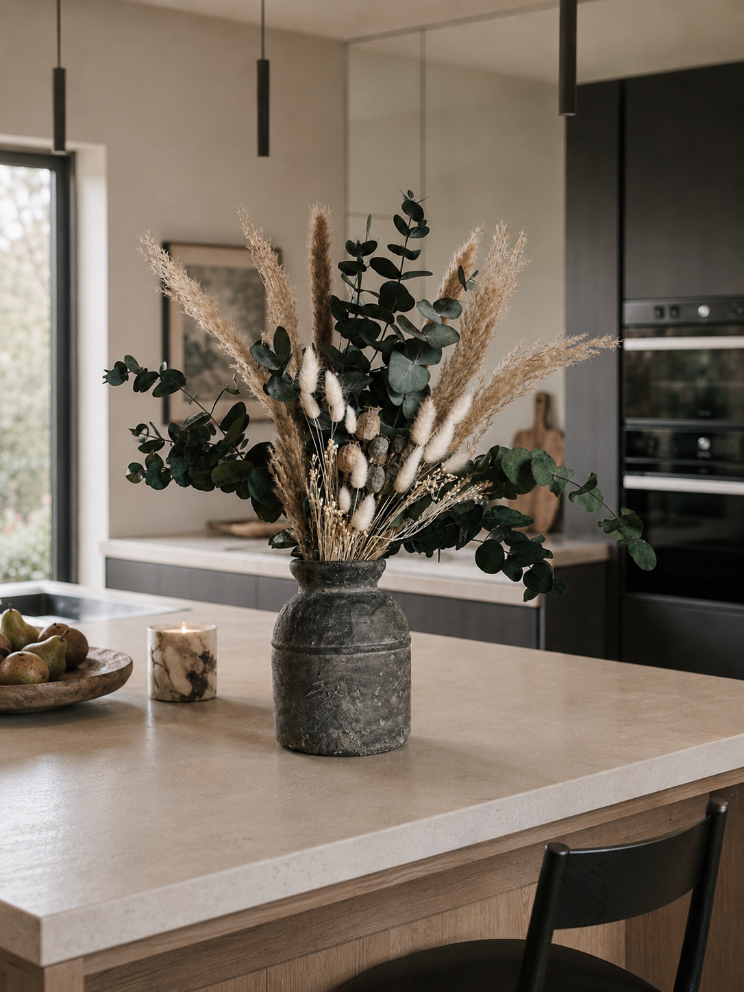Una dried flower bouquet