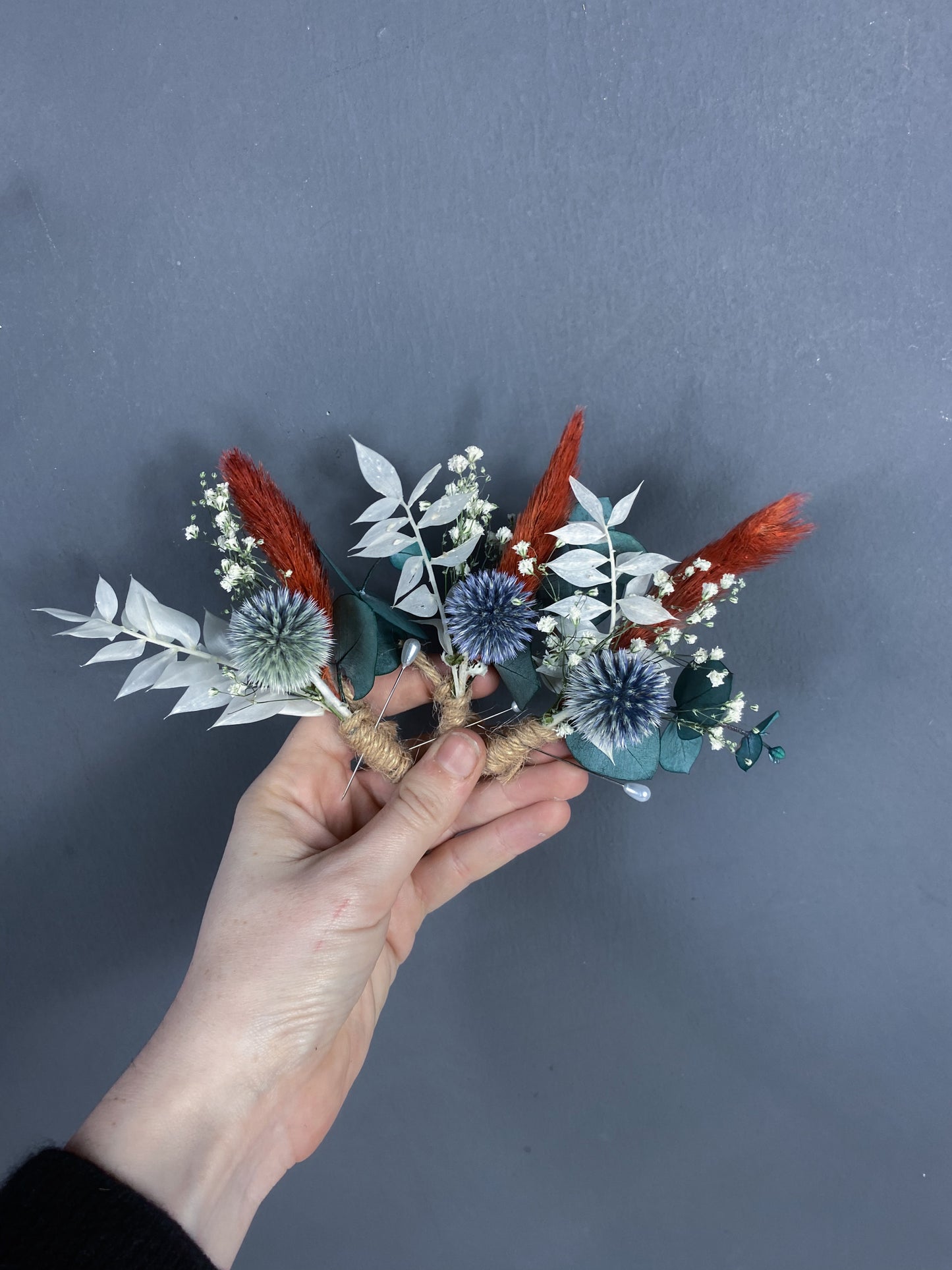 Riley dried flower buttonhole