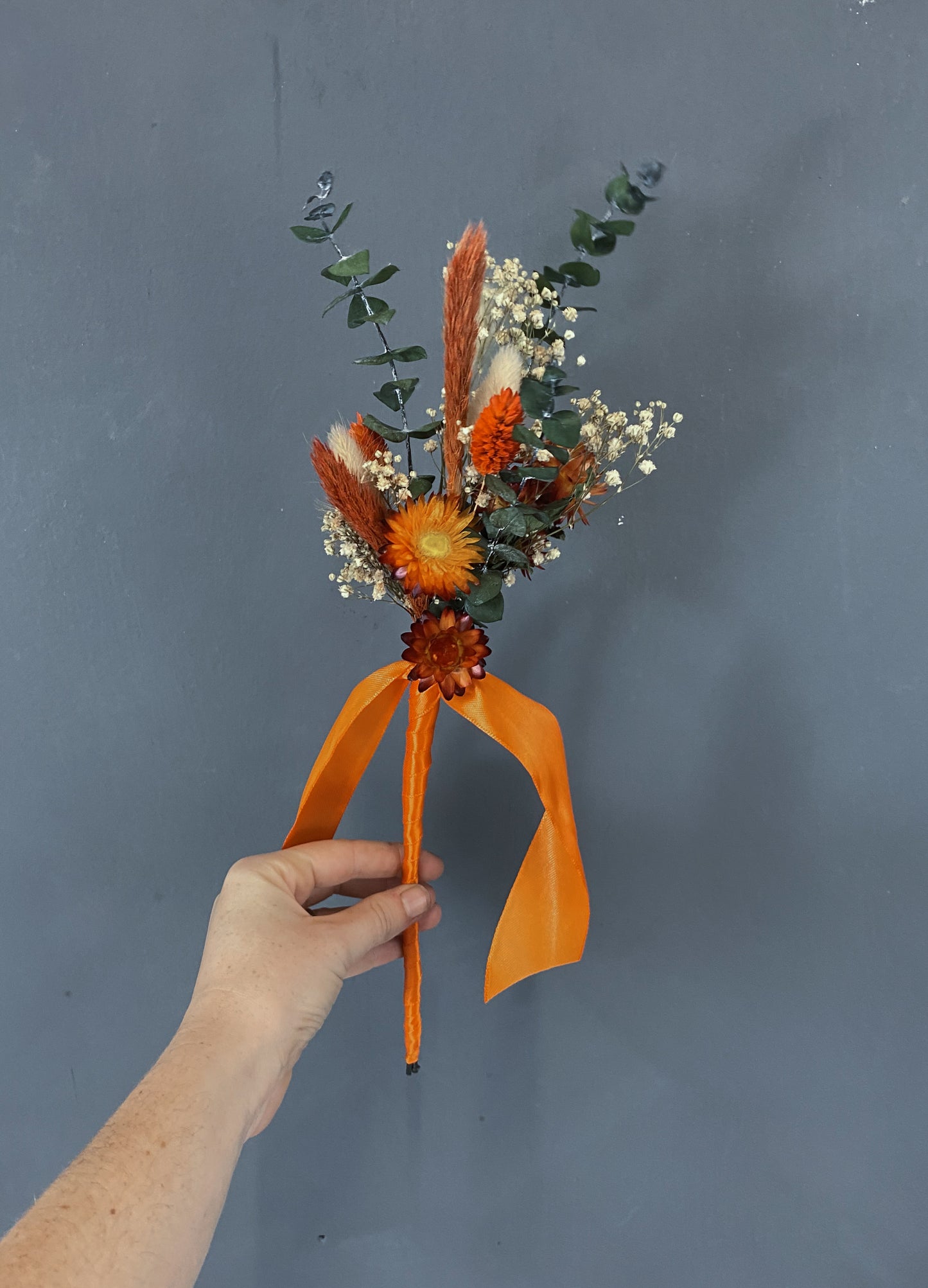 Mara dried flower wand - flower girl wand - dried wedding flowers delivered uk