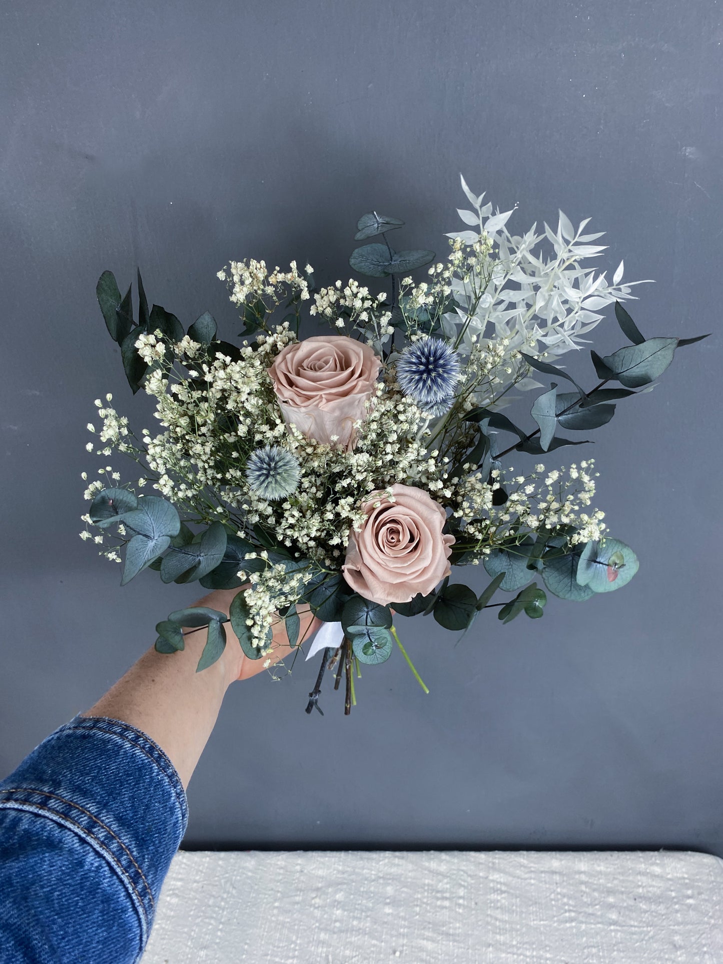 Elodie dried bridesmaid bouquet