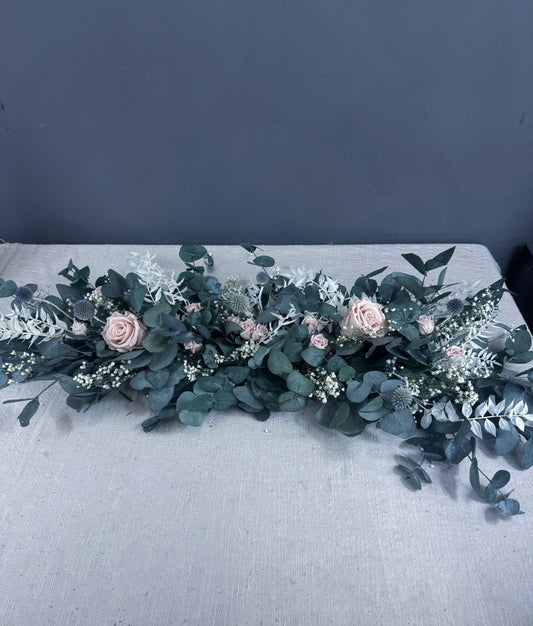 Elodie dried flower wedding garland - dried flower wedding centrepiece- dried wedding flowers delivered