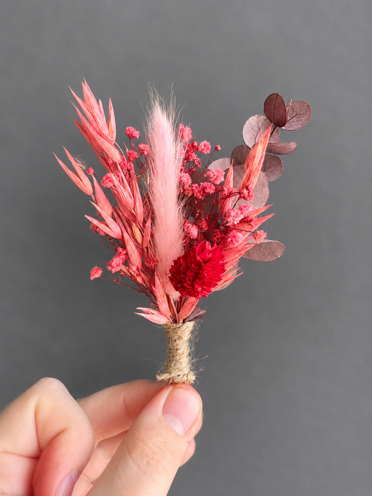 Rosalie dried flower buttonhole