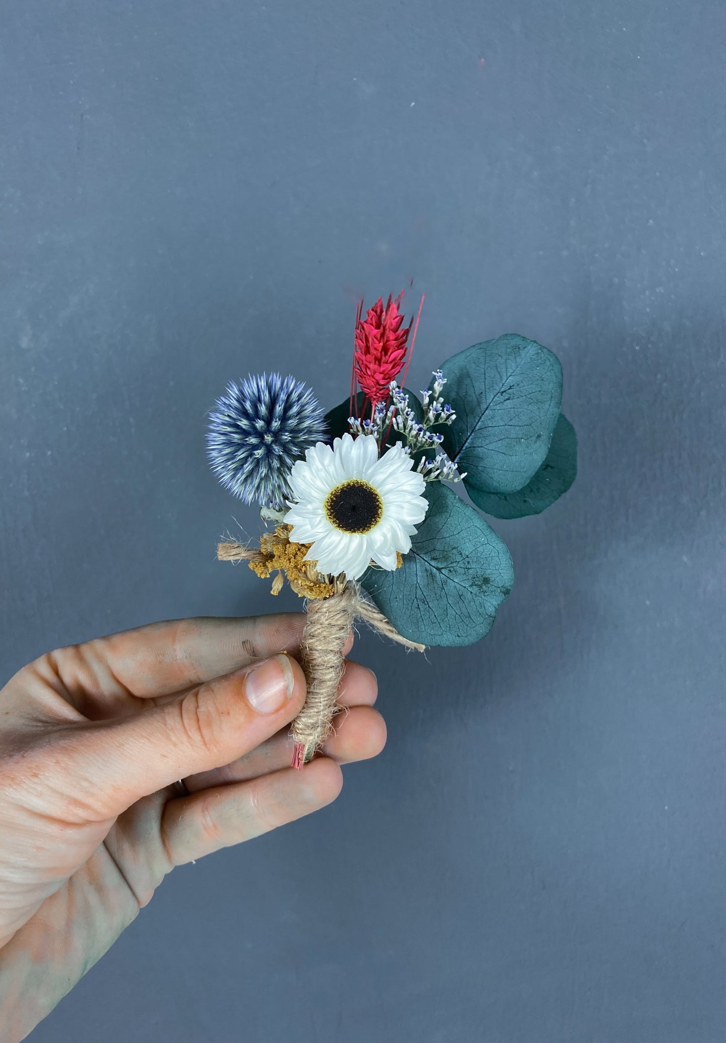 Tara dried flower buttonhole