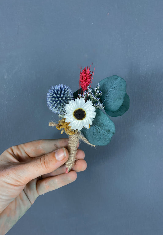 Tara dried flower buttonhole