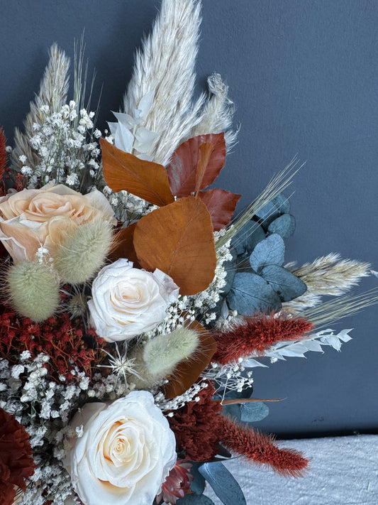Sia dried flower bridesmaid bouquet