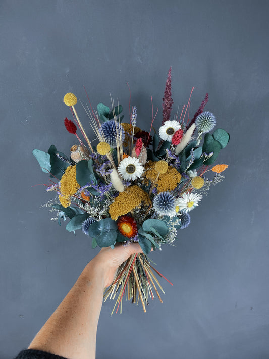 Tara dried bridal bouquet