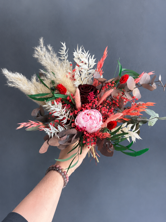 Rosalie dried bridesmaid bouquet