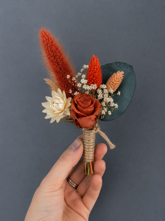 Pearl dried buttonhole