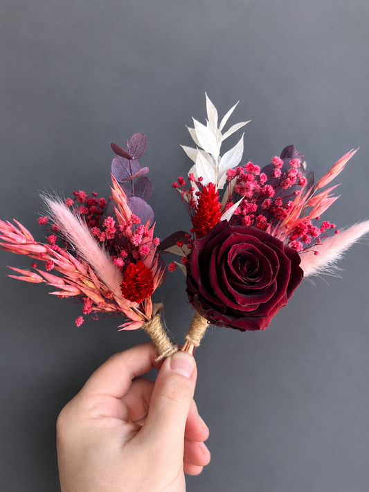Rosalie dried flower buttonhole