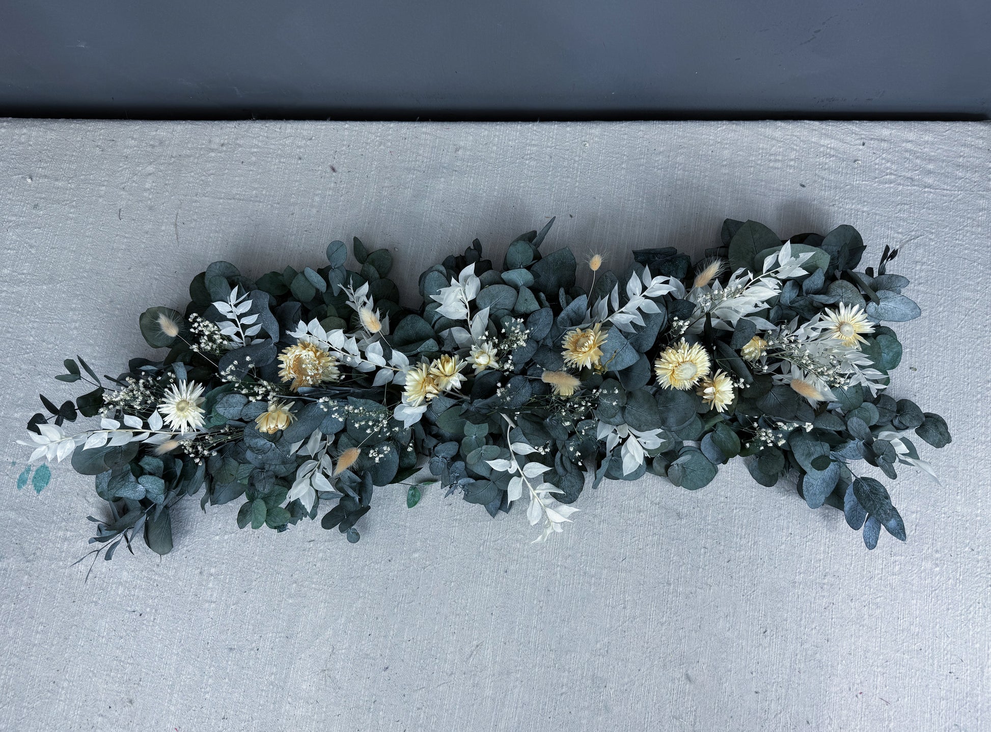 Hana dried flower wedding garland - dried flower wedding centrepiece - dried wedding flowers uk delivery