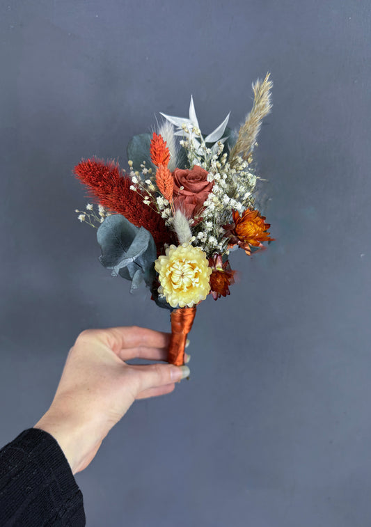 Pearl dried flower girl wand