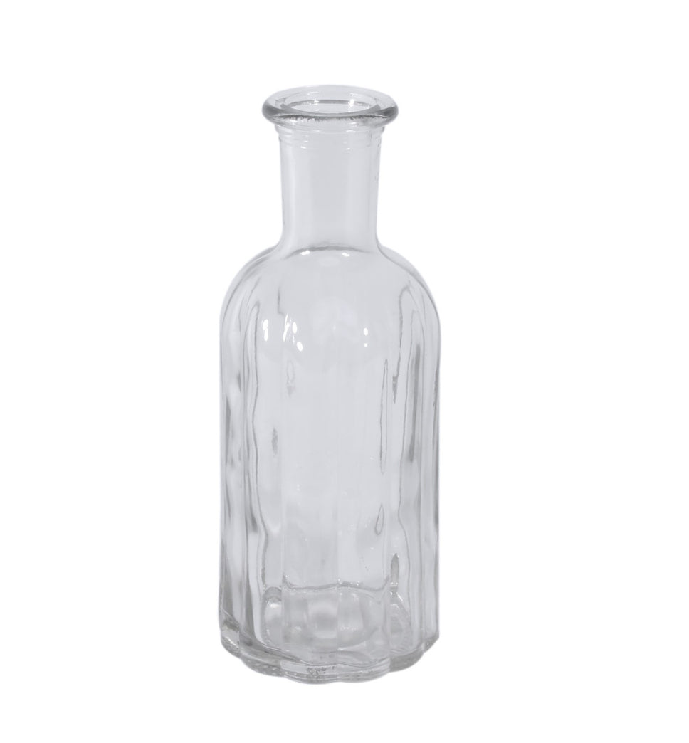Ribbed Glass Bottle - 2 sizes wedding vase