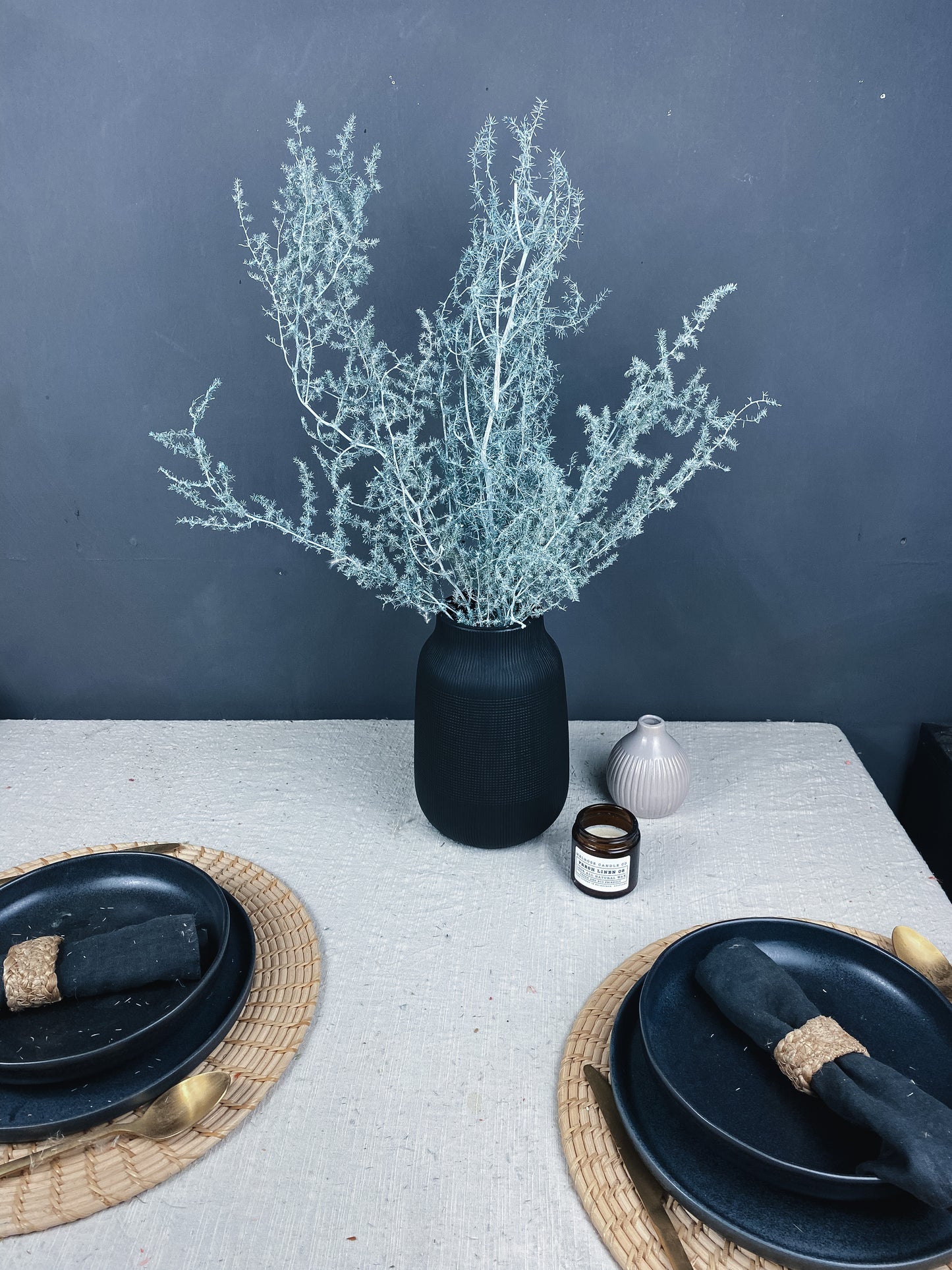 Dried asparagus Fern - light blue