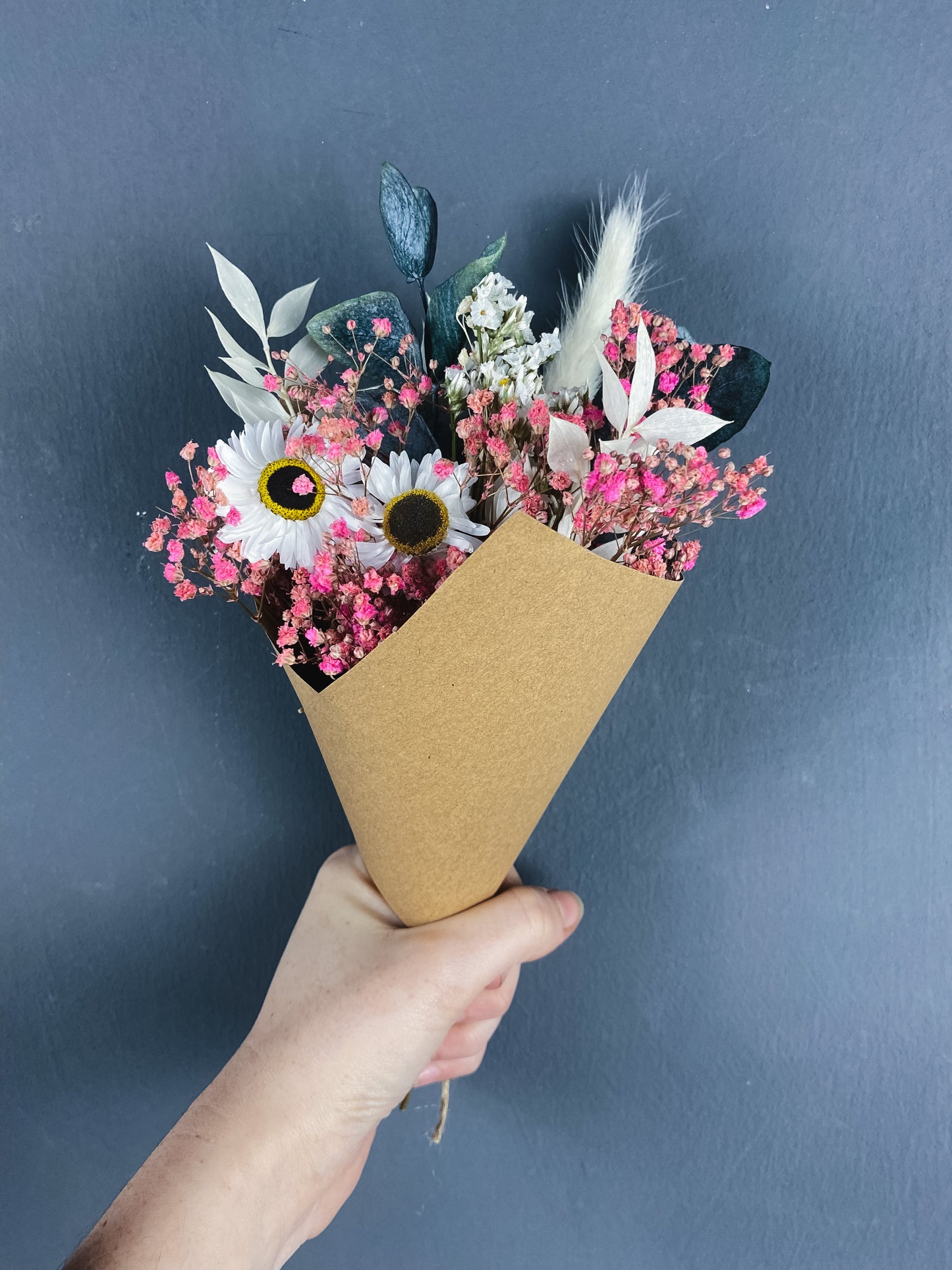 Pink Daisy Dried Flower mini bouquet