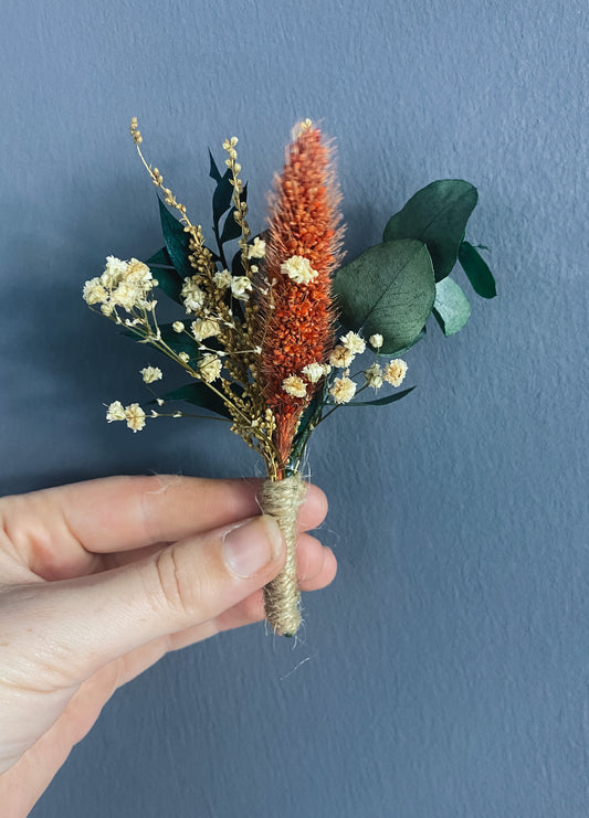 Gaia dried flower buttonhole