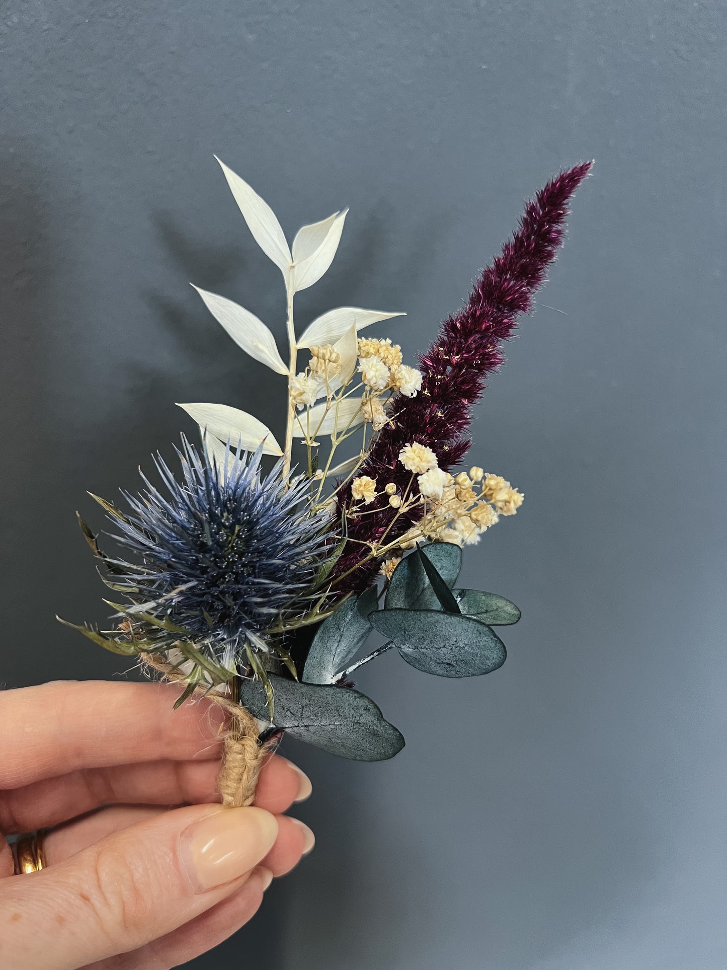 Harper dried flower buttonhole