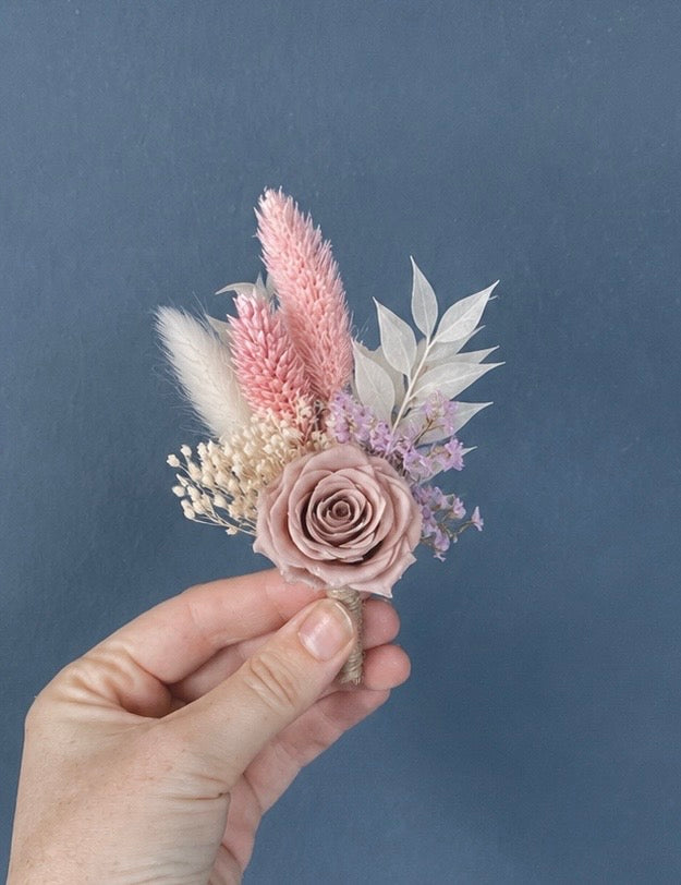 Lucie dried flower buttonhole