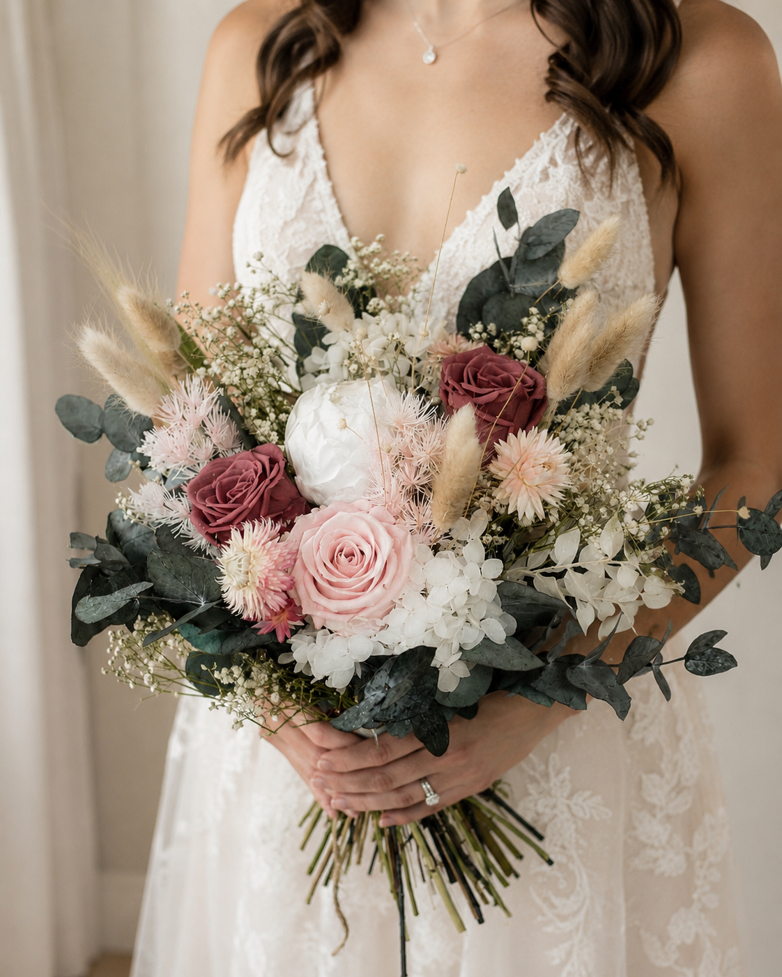 Ophelia dried flower bridal bouquet
