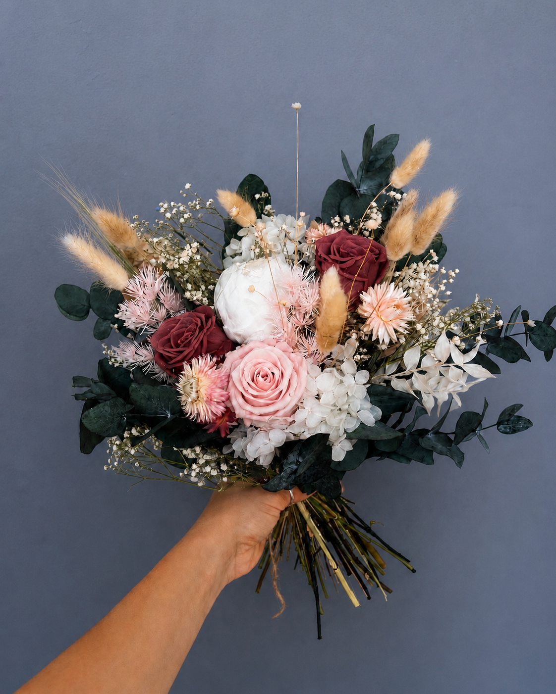 Ophelia dried flower bridal bouquet