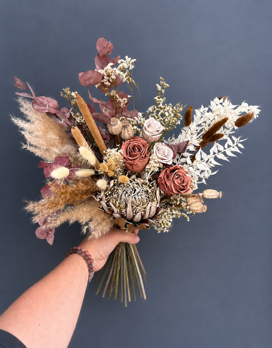Sylvie dried flower bridal bouquet