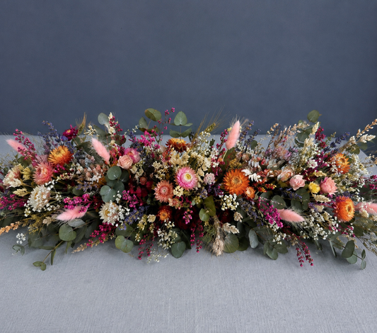 Dahlia dried flower wedding garland