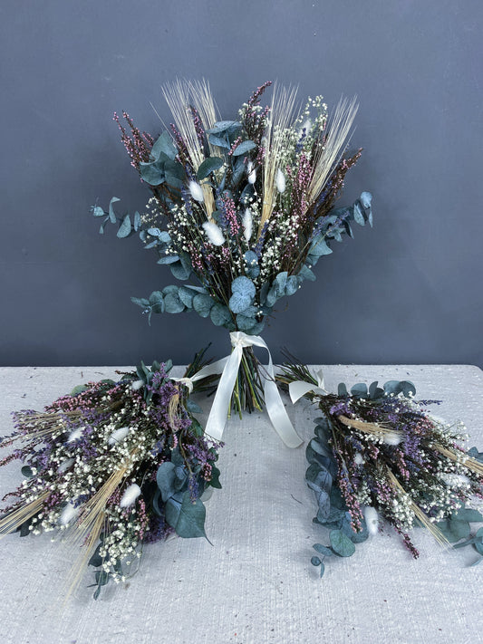 Isla dried flower wedding bouquet- Scottish dried flower wedding bouquet - dried wedding flowers delivered 