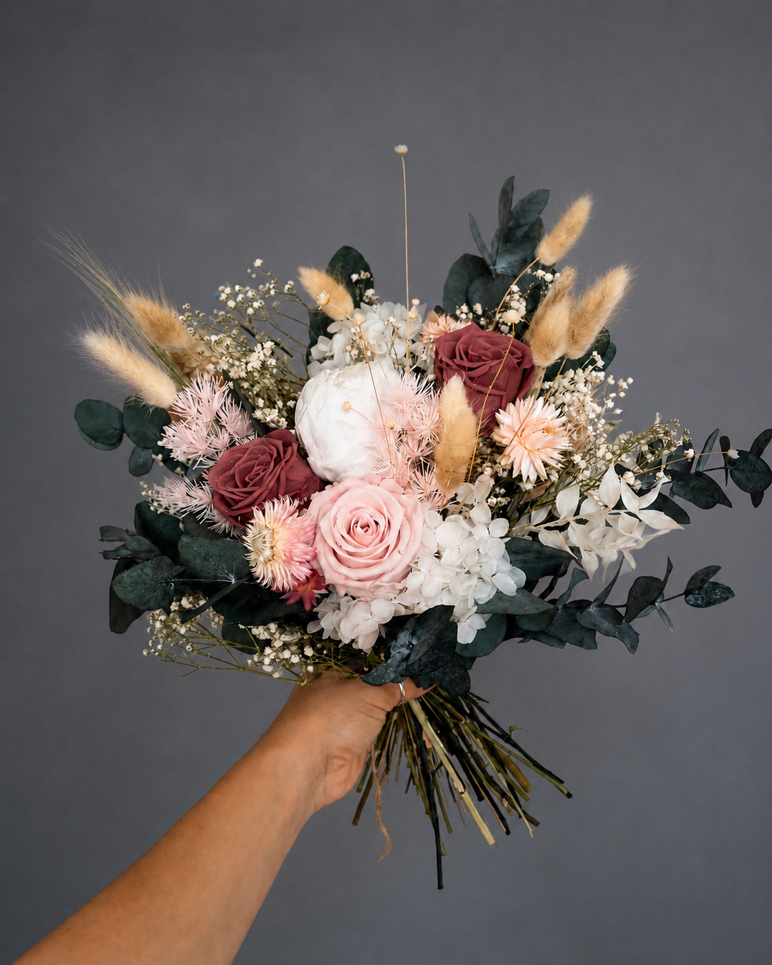 Ophelia dried flower bridal bouquet