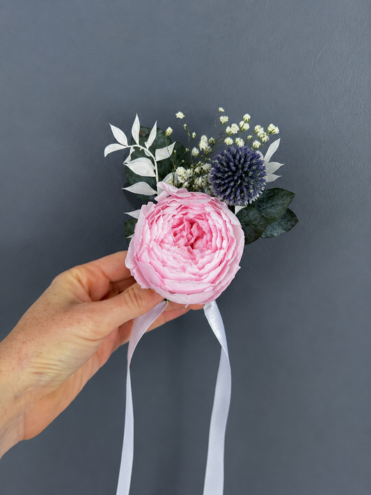 Peony wrist corsage