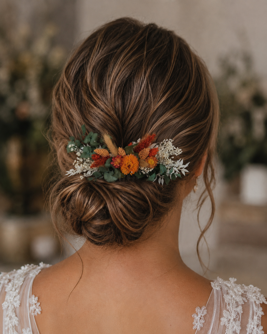Mara dried flower hair comb