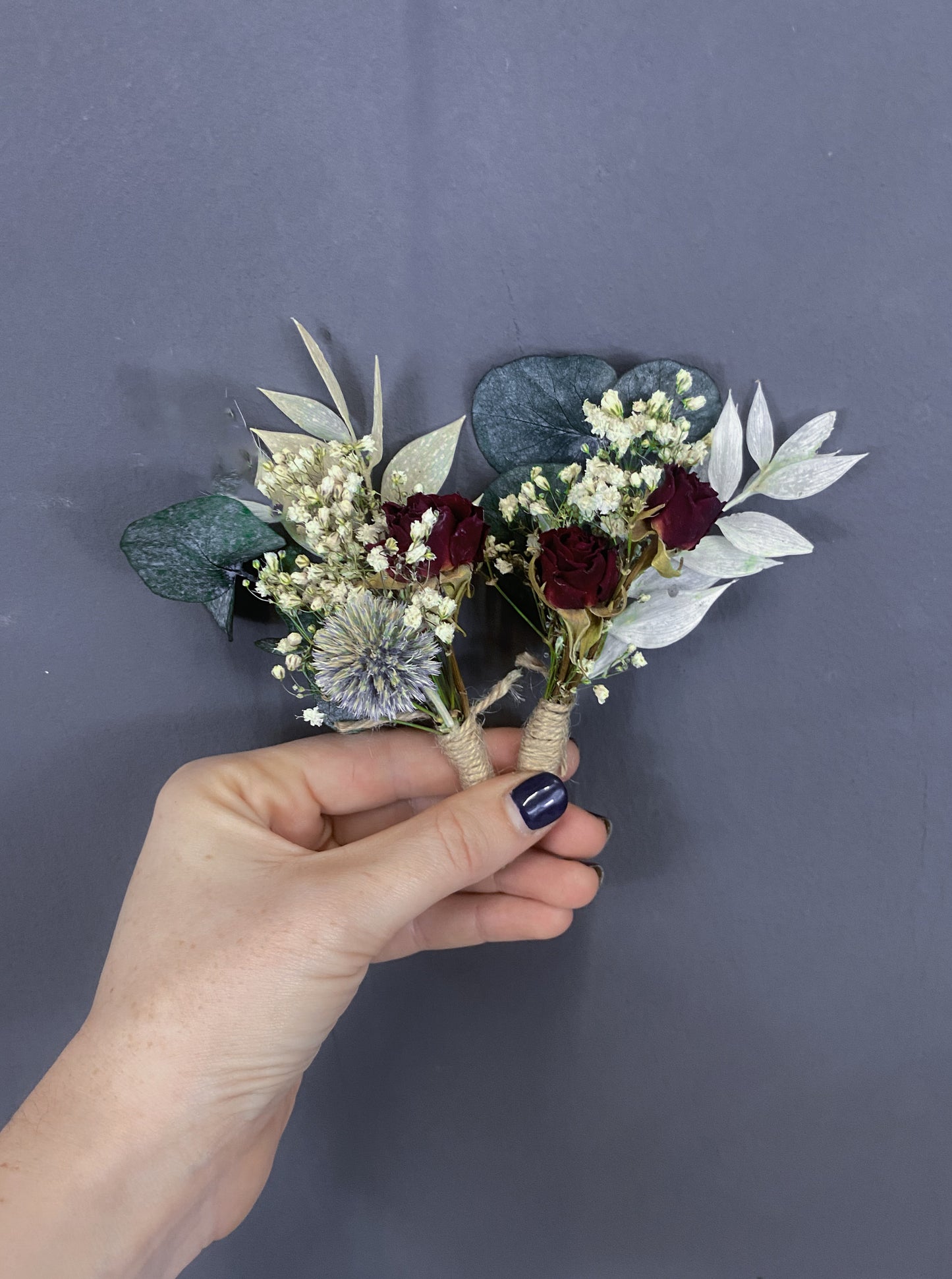 Lena dried flower buttonhole