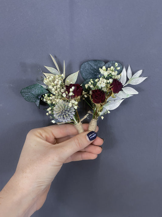 Lena dried flower buttonhole