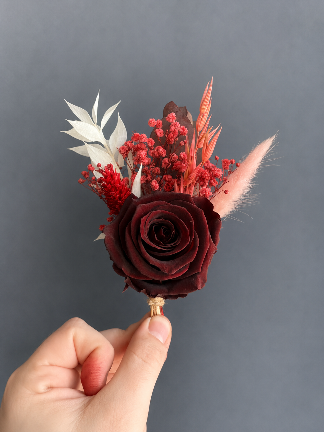 Rosalie dried flower buttonhole