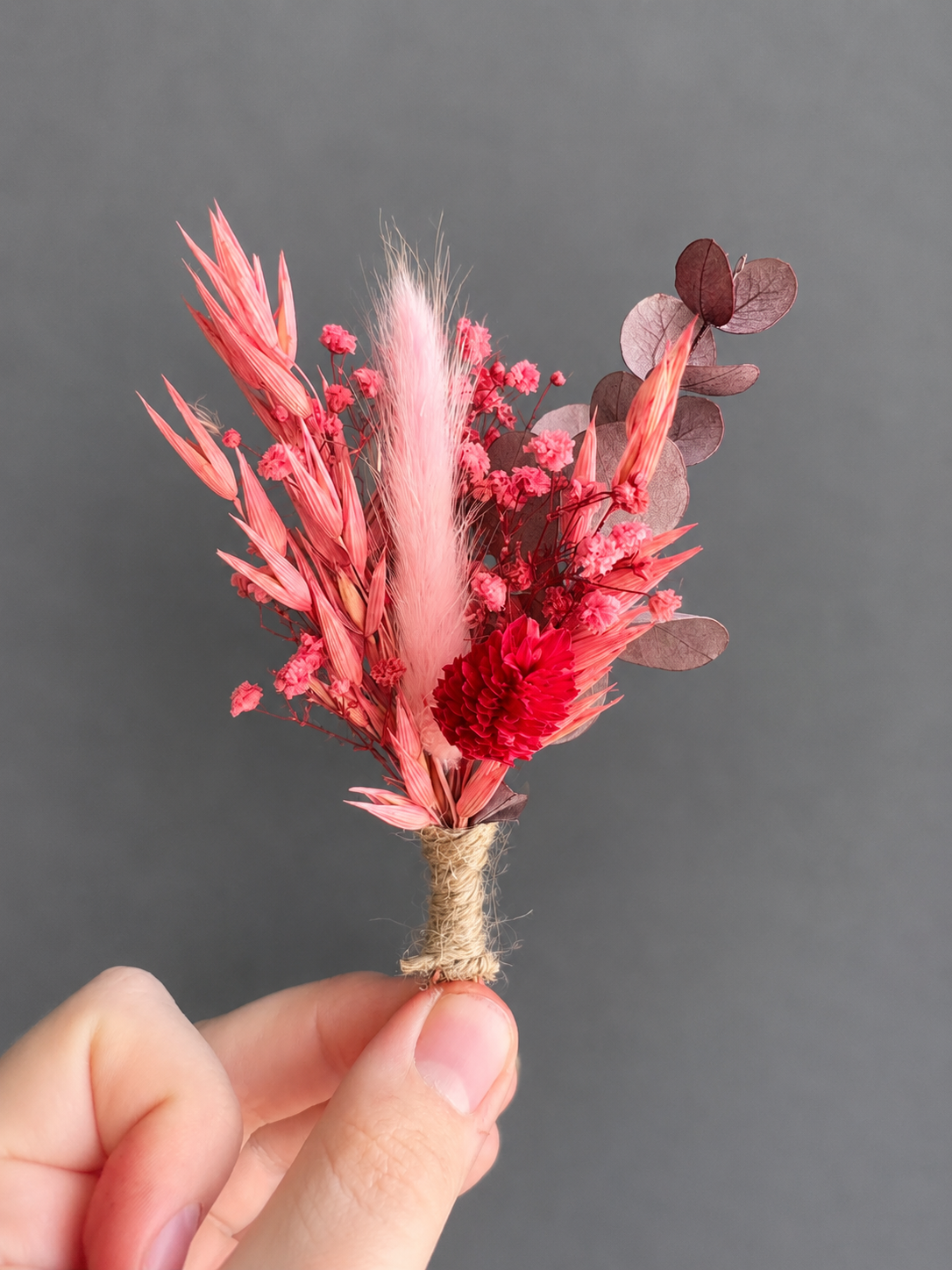 Rosalie dried flower buttonhole