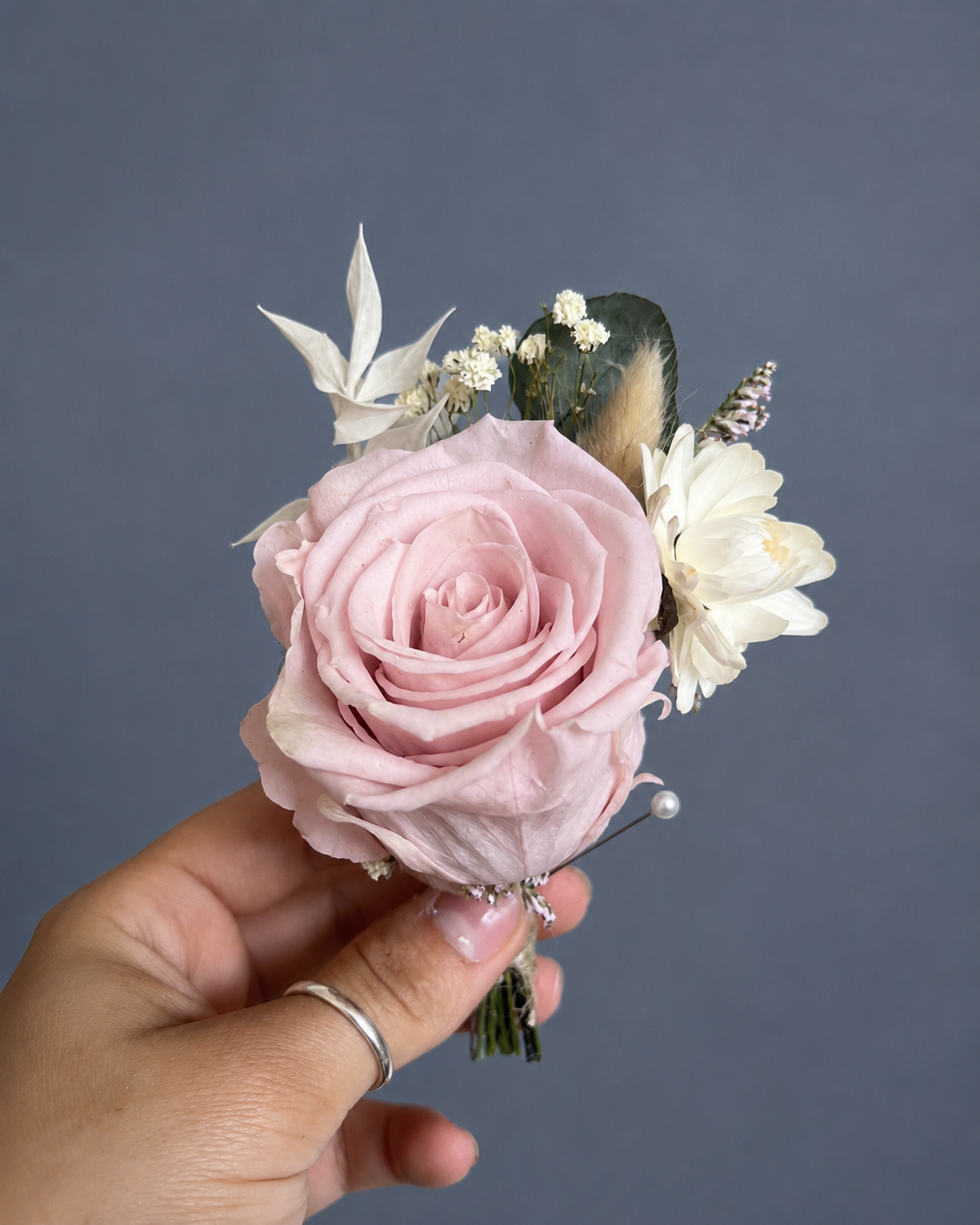 Ophelia dried flower buttonhole