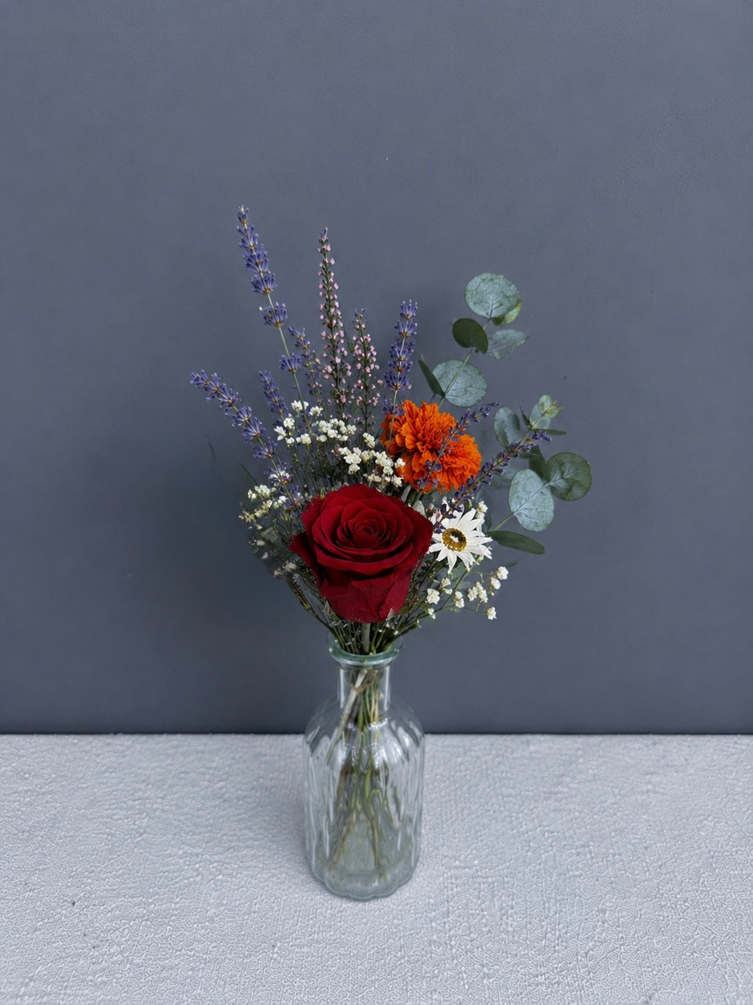Dried flower wedding centrepieces / bottle size