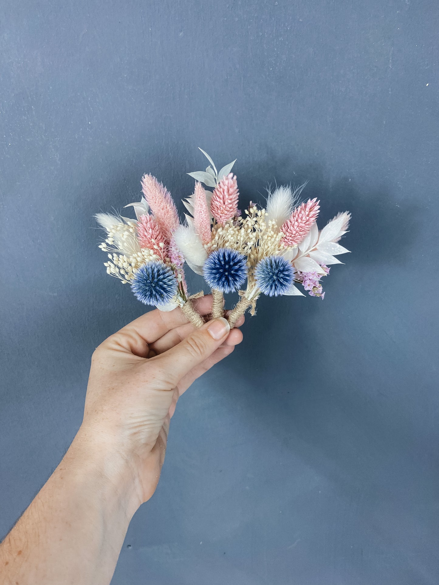 Lucie dried flower buttonhole