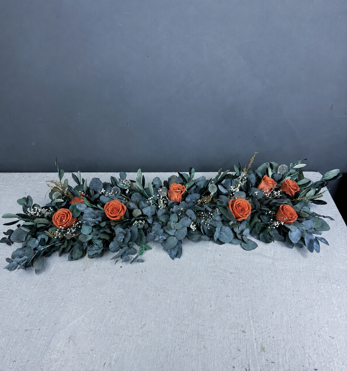 Penny dried flower garland
