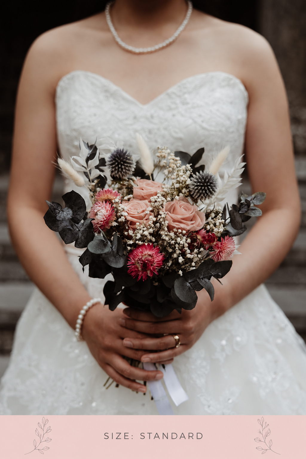Cat dried flower bridal bouquet
