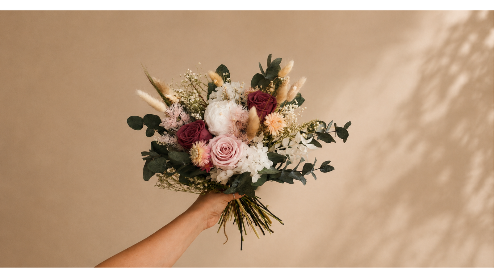 Dried wedding flowers close-up