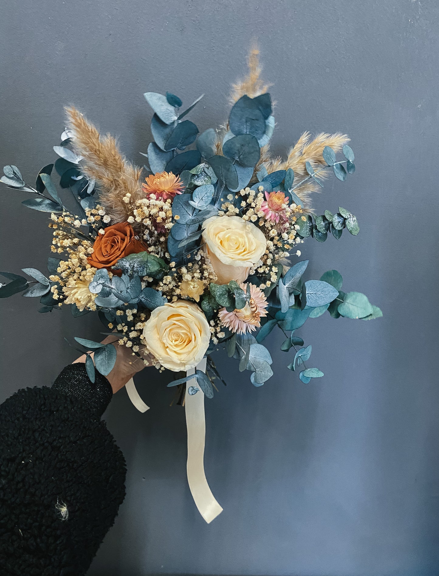 Lyra Dried Flower Bridal Bouquet - preserved rose