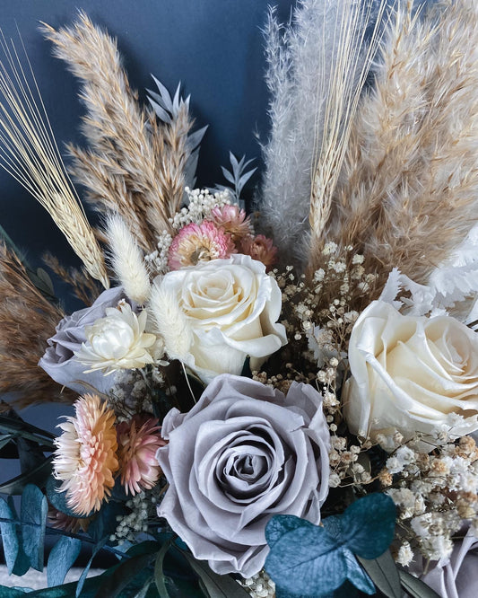 Bella dried flower bridal bouquet