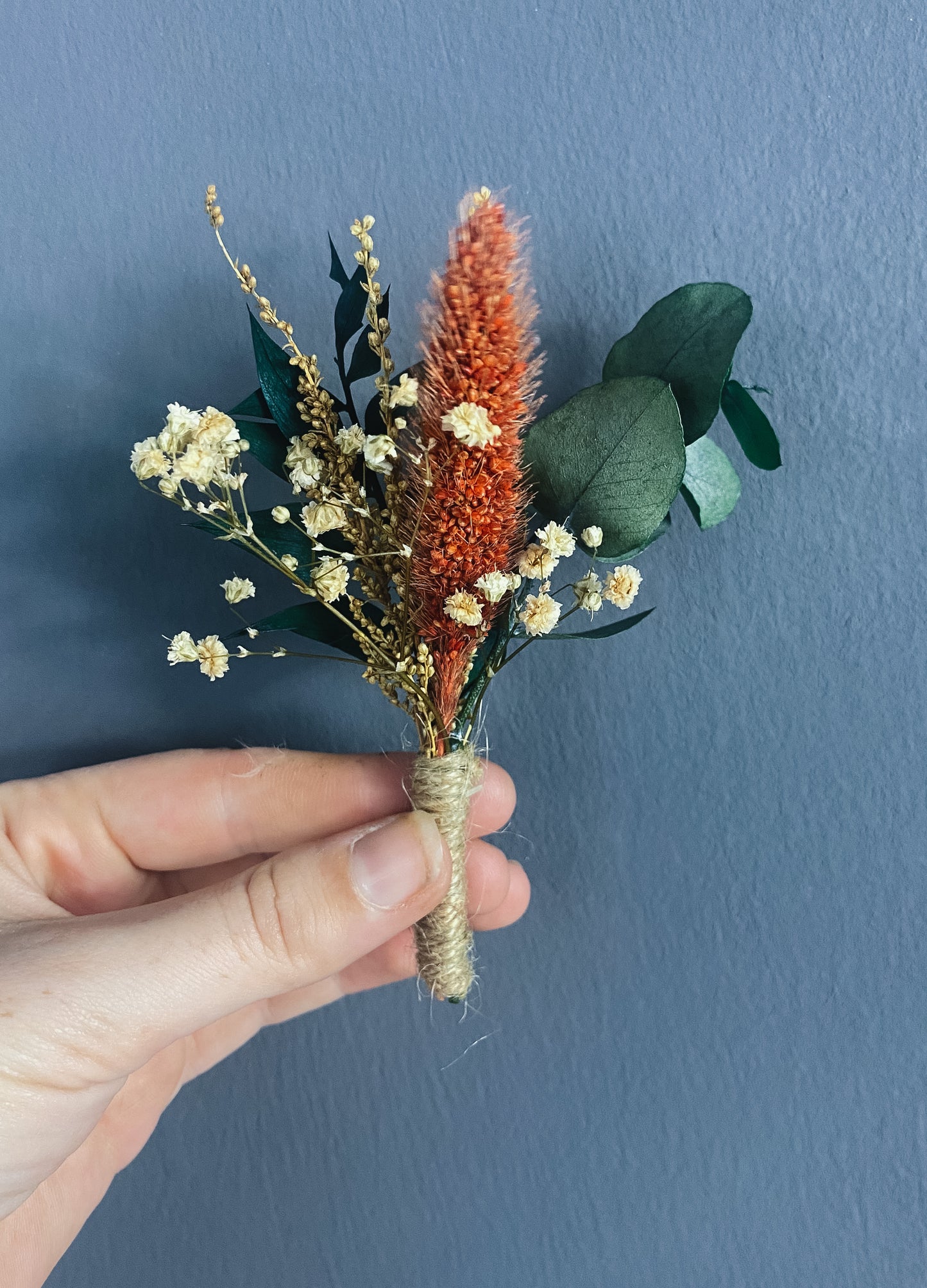 Gaia dried flower buttonhole