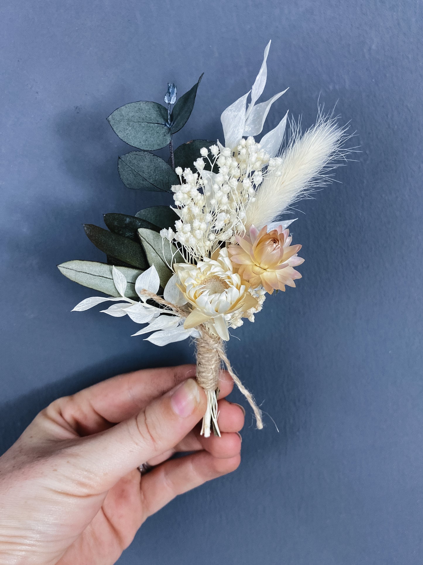 Bella dried flower buttonhole