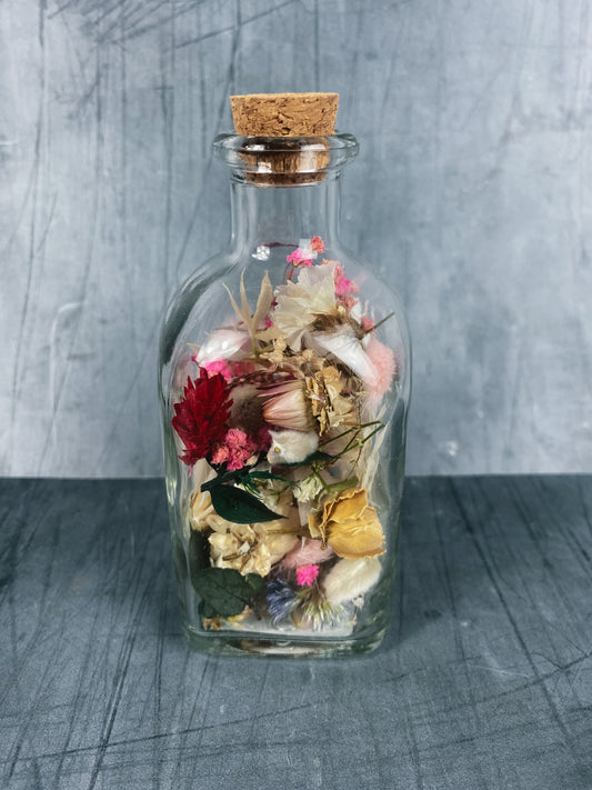 Dried flower glass bottle