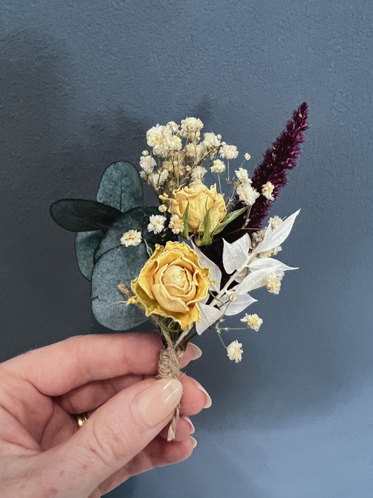 Harper dried flower buttonhole